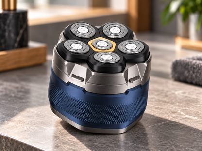 ContourSix Rotary Head Shaver on a bathroom counter